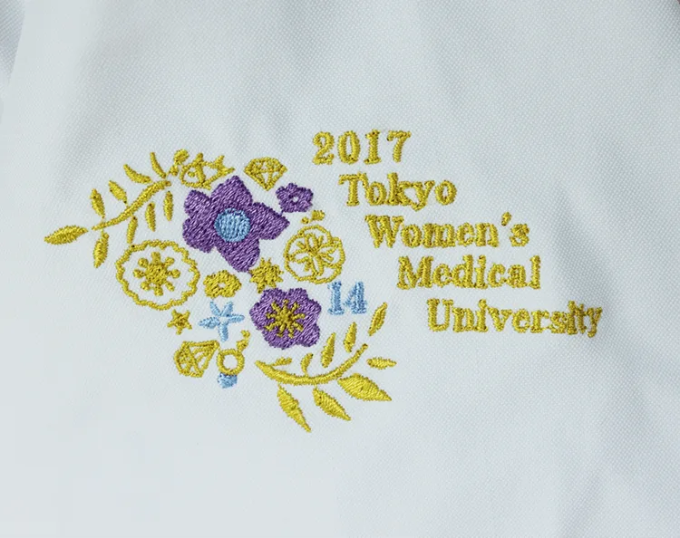 2017 Tokyo Women’s Medical University のオリジナルロゴ・研修医。医療スクラブ・白衣に施した刺繍の実績