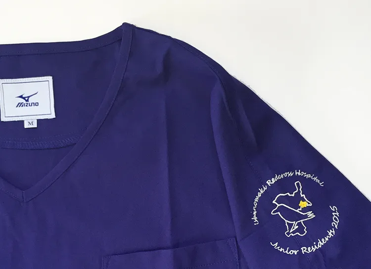 Ishinomaki Redcross Hospital Junior Residents 2015 の刺繍（ディテール）