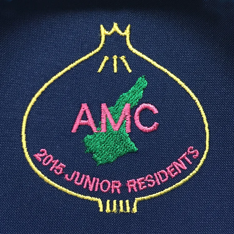 AMC 2015 JUNIOR RESIDENTS のオリジナルロゴ・地図。医療スクラブ・白衣に施した刺繍の実績