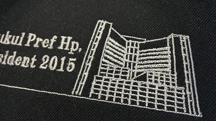 Fukui Pref Hp Resident 2015 の刺繍（ディテール）