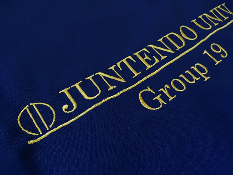 JUNTENDO UNIV. Group 19 の刺繍（ディテール）