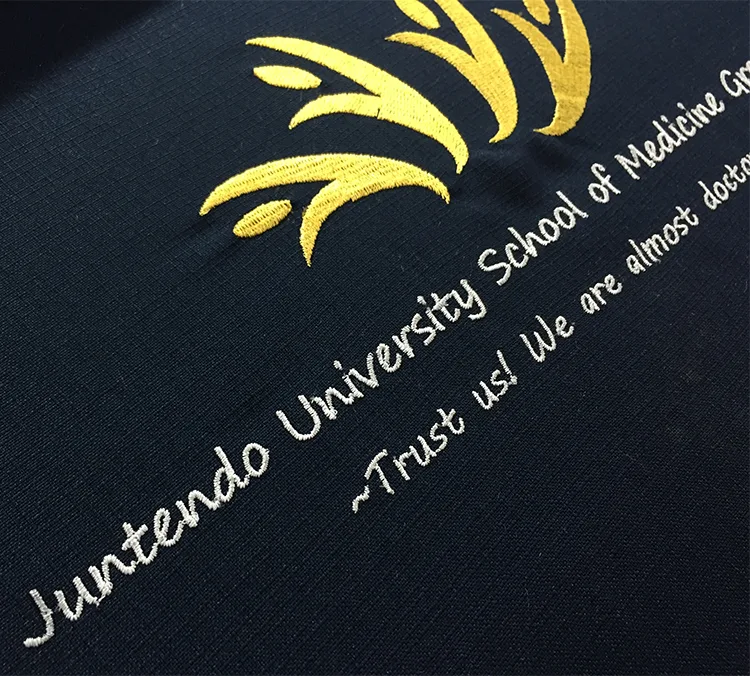 Juntendo University School of Medicine Group No.9 の刺繍（ディテール）