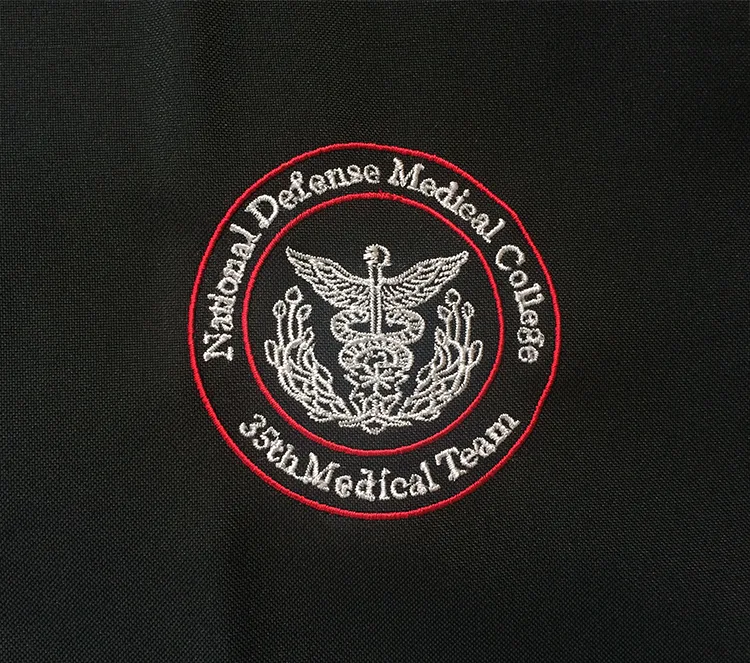 National Defense Medical College 35th Medical Team のオリジナルロゴ・蛇。医療スクラブ・白衣に施した刺繍の実績