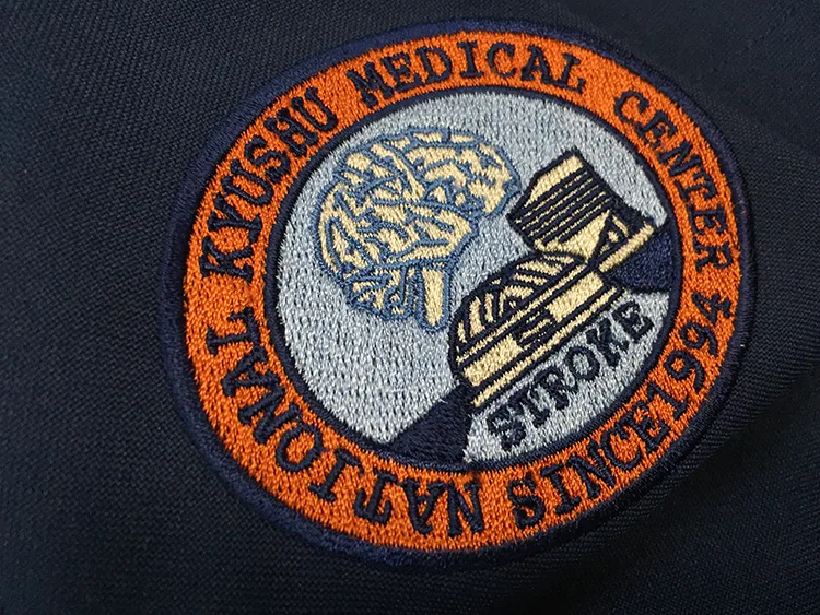 NATIONAL KYUSHU MEDICAL CENTER の刺繍（ディテール）