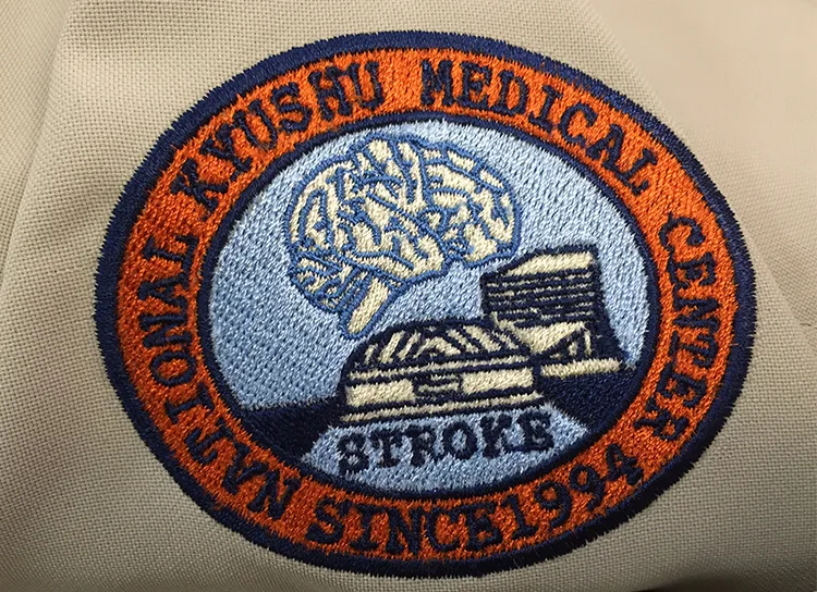 NATIONAL KYUSHU MEDICAL CENTER の刺繍（ディテール）
