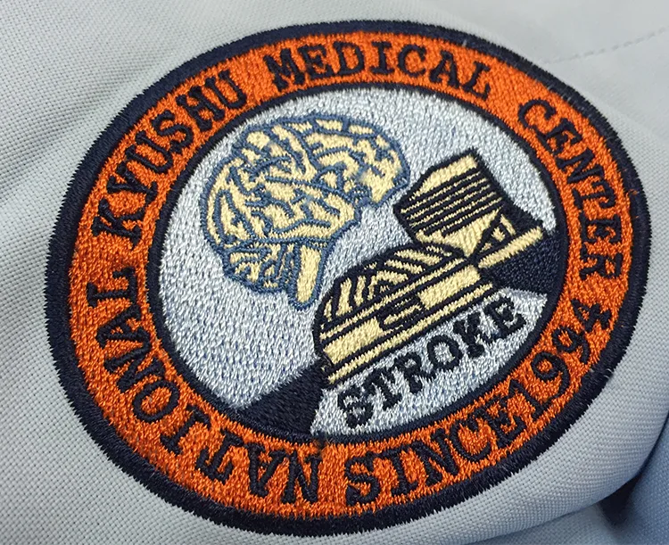 NATIONAL KYUSHU MEDICAL CENTER の刺繍（ディテール）
