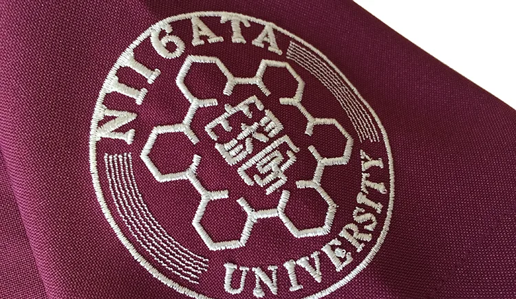 NII6TA UNIVERSITY の刺繍（ディテール）