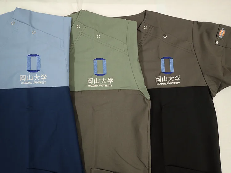 OKAYAMA GUT STUDY GROUP の刺繍（ディテール）