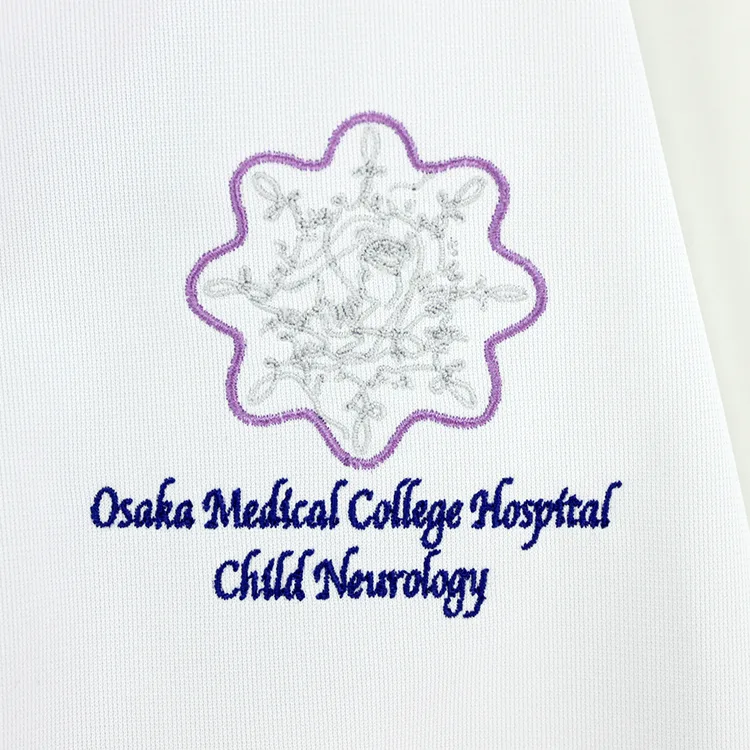 Osaka Medical College Hospital のオリジナルロゴ・脳神経外科。医療スクラブ・白衣に施した刺繍の実績