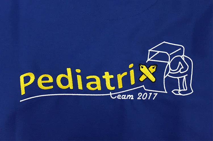 Pediatrix team 2017 のオリジナル・グランバック刺繍。医療スクラブ・白衣に施した刺繍の実績