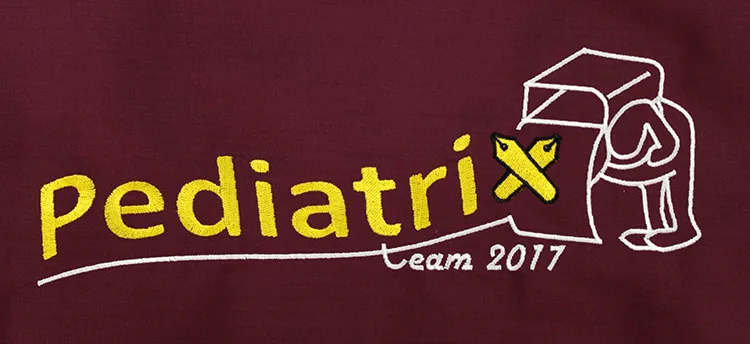 Pediatrix team 2017 の刺繍（ディテール）