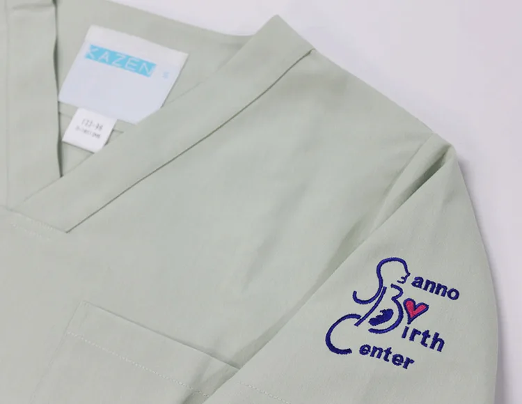 Sanno Birth Center の刺繍（白衣・スクラブへの着用イメージ）