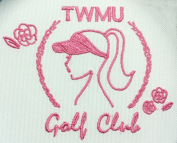 TWMU Golf Club のオリジナルロゴ・人物。医療スクラブ・白衣に施した刺繍の実績