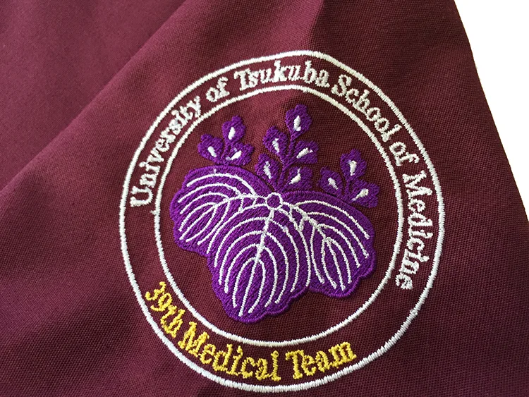 University of Tsukuba School of Medicine 39th Medical Team の刺繍（ディテール）
