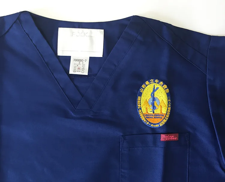 YAMAGATA PREFECTURAL CENTRAL HOSPITAL の刺繍（白衣・スクラブへの着用イメージ）