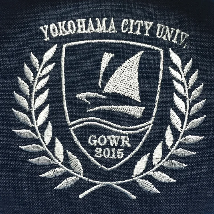 YOKOHAMA CITY UNIV. GOWR 2015 のエンブレム・月桂樹。医療スクラブ・白衣に施した刺繍の実績