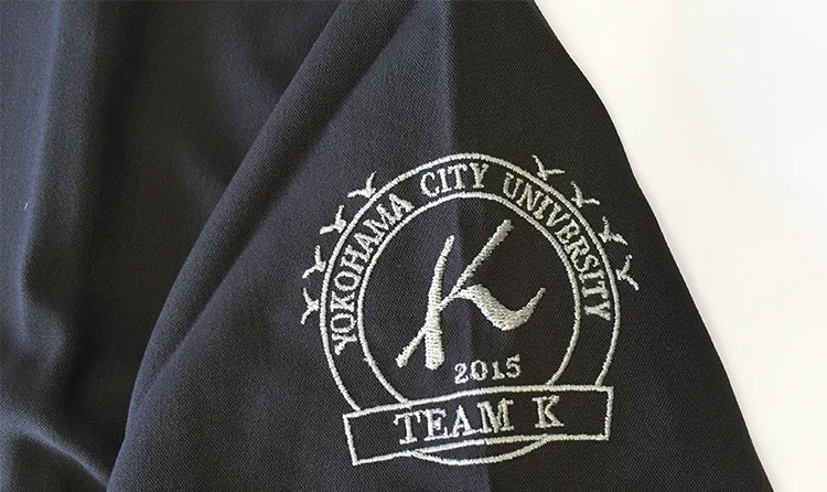 Yokohama City University TEAM K 2015 の刺繍（ディテール）