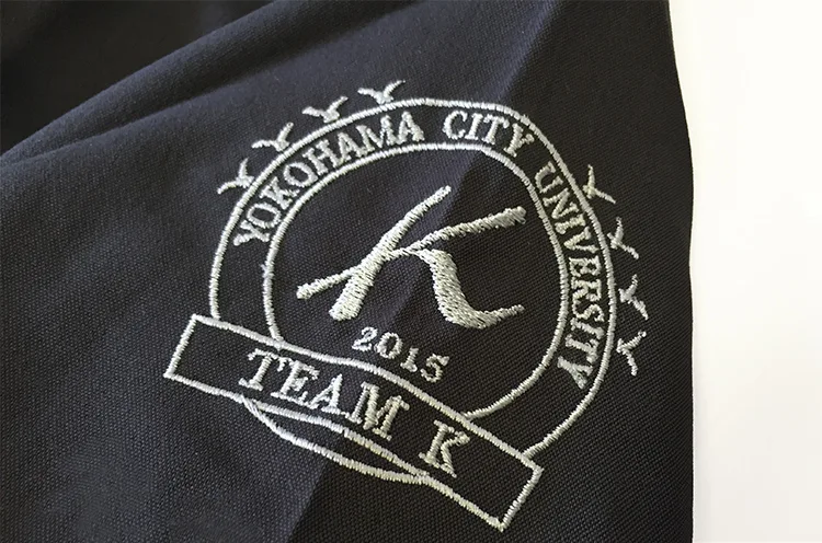 Yokohama City University TEAM K 2015 の刺繍（ディテール）