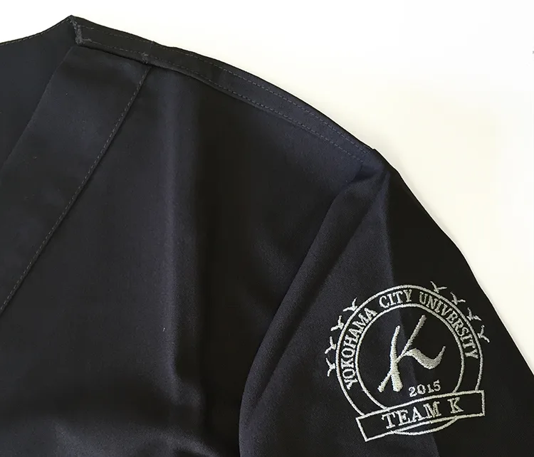 Yokohama City University TEAM K 2015 の刺繍（白衣・スクラブへの着用イメージ）