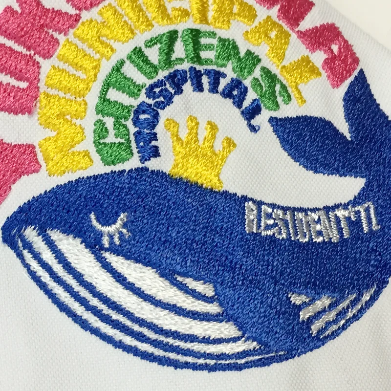 YOKOHAMA MUNICIPAL CITIZENS HOSPITAL の刺繍（ディテール）