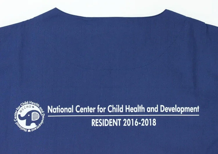 National Center for Child Health and Development RESIDENT 2016-2018 のキャラクター・ホワイト系。医療スクラブ・白衣に施したプリントの実績