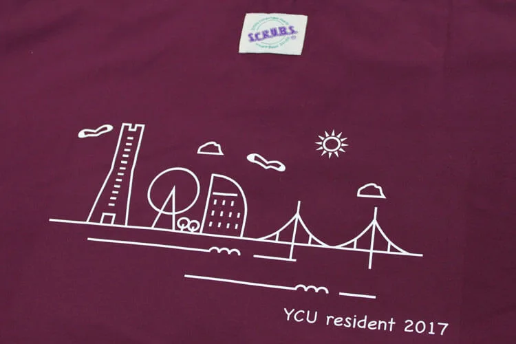 YCU resident 2017 のプリント（ディテール）